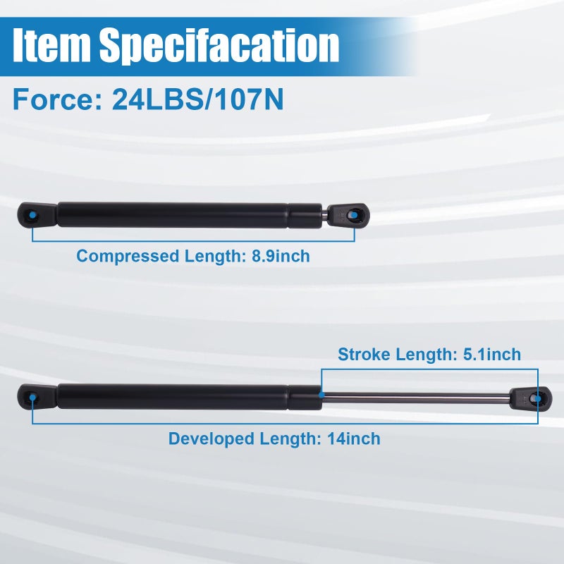Swess C16-06389 14 Inch 24LB/107N Truck Camper Shell Lift Supports, Struts Shocks Gas Spring C16-06389 2 Packs - Image 2